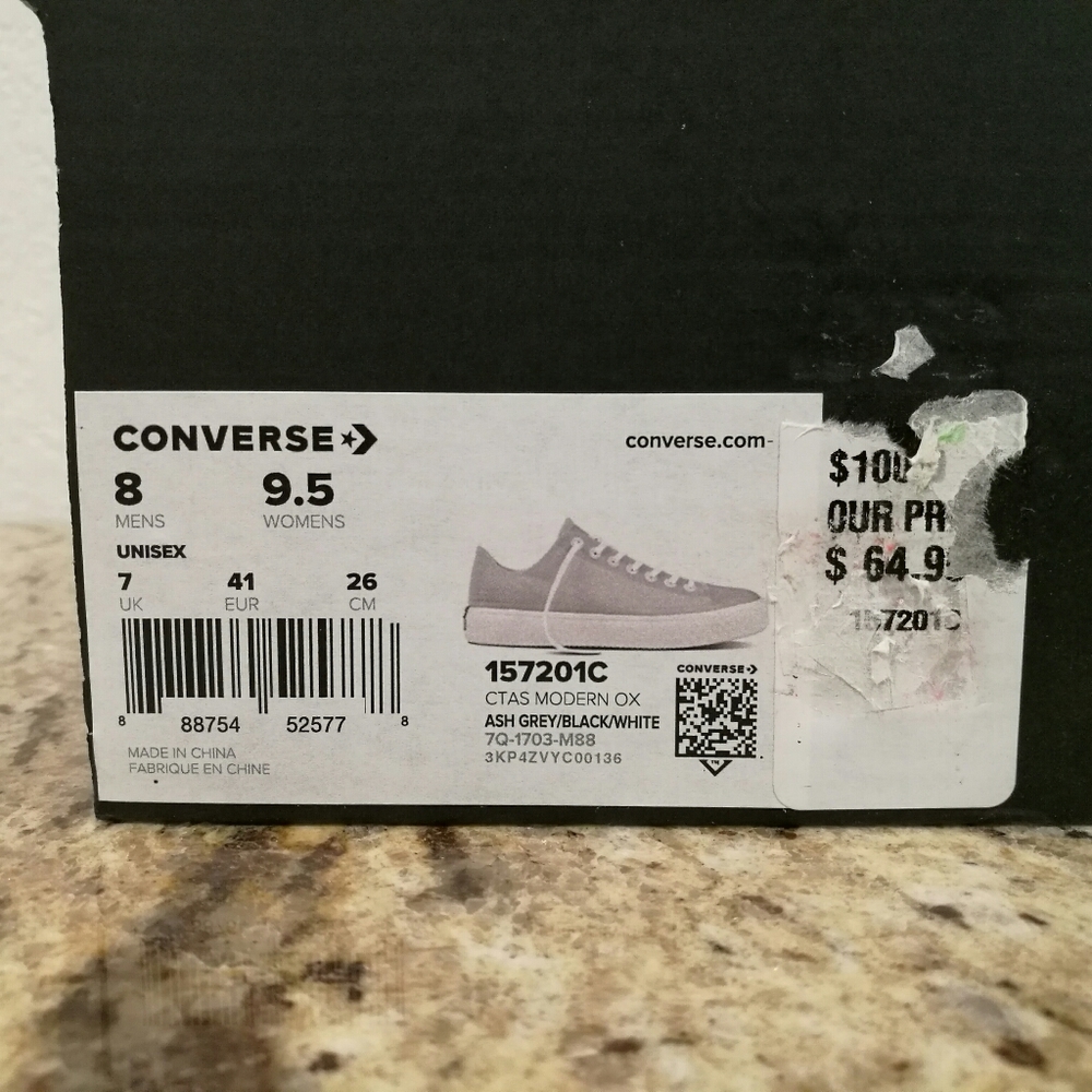 NEW Converse Ctas Modern Ox Ash Grey Women's 9.5 - Picture 10 of 10